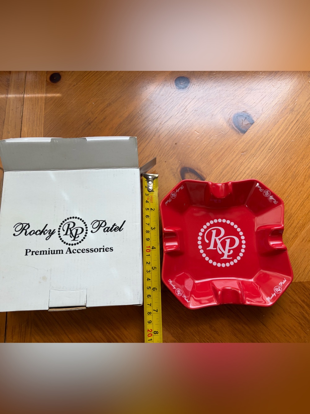 NWT Rocky Patel Premium Cigar Ashtray – Vibrant Red Ceramic, New In Box